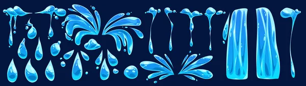 Cartoon Water Tear Vector Icon Set Vector Liquid Drop Graphic — Stock Vector