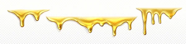 Рідка Олія Крапельний Вектор Краплі Потоку Кордону Ілюстрації Жовтий Медовий — стоковий вектор