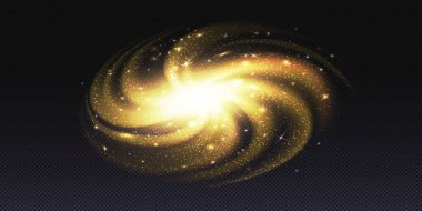 Nebula şeffaf vektör gökada yıldız vektör arkaplanı. Galaktik sistemde sarmal Samanyolu soyut kozmik ışık. Gerçekçi Andromeda karadelik ve parıltılı gizemli mor bükülme illüzyonu ile parıldıyor.