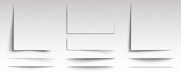 Fyrkantig Skugga Box Ram Vektor Effekt Mall Rektangel Sida Gränsen — Stock vektor