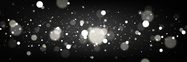 Λευκό Φως Bokeh Επικάλυψη Διάνυσμα Αποτέλεσμα Shimmer Απομονώνονται Μαύρο Διαφανές — Διανυσματικό Αρχείο