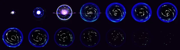 黒の背景に孤立した星爆発Vfxの漫画のスプライトシート 爆発効果アニメーションセット 魔法のパワーヒット ブルーライトエネルギーの影響のベクトルイラスト 火球ストライキボード — ストックベクタ