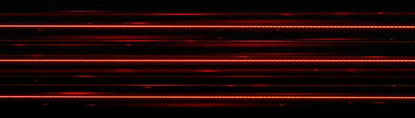 Pozadí Vektoru Červeného Laserového Paprsku Neonová Čára Svítí Průhledným Grafickým — Stockový vektor