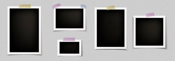 Photo Frame Collage Template Vector Album Mockup Transparent Background Foto — Stock Vector
