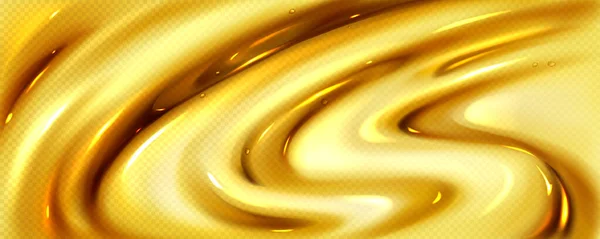 Realistische Vloeibare Honing Achtergrond Vector Illustratie Van Transparante Gele Substantie — Stockvector