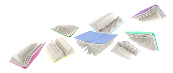 Open Fly Scuola Carta Libro Vettoriale Illustrazione Isolata Sfondo Bianco — Vettoriale Stock