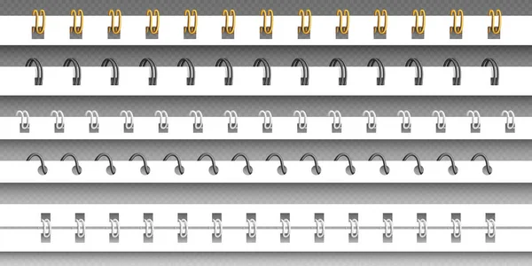 Carpeta Cuaderno Alambre Espiral Realista Para Maqueta Calendario Anillo Metal — Vector de stock