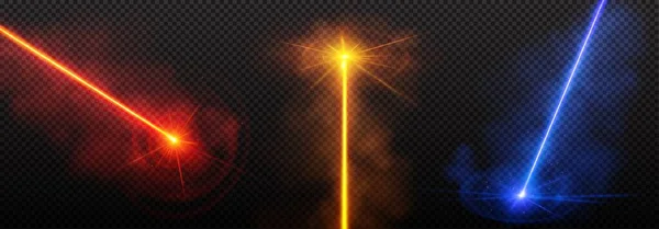 Эффект Красного Лазерного Луча Изолирован Прозрачном Фоне Векторно Голубая Неоновая — стоковый вектор