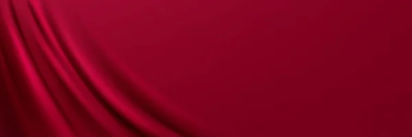 マゼンタサテン生地の質感の背景 柔らかいシルク生地 明るい赤カーテンやエレガントな滑らかな素材 ベクトル現実的なイラストと抽象的な背景 — ストックベクタ