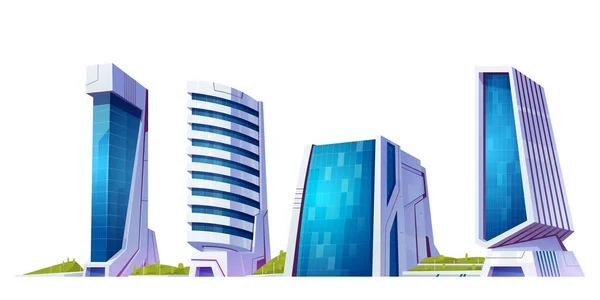 Budoucí Městská Ulice Budovy Vektorové Ilustrace Cityscape Architektura Pohled Karikatura — Stockový vektor