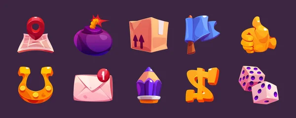 Εικονίδια Στο Διαδίκτυο Σύμβολα Για Παιχνίδι Καζίνο Ταχυδρομείο Κουτί Παράδοσης — Διανυσματικό Αρχείο