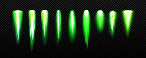 Groene Raket Ruimteschip Vuur Licht Rook Spoor Vfx Motor Vlam — Stockvector
