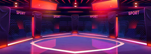 Mma Ring För Boxning Bakgrund Octagon Bekämpa Arenan Scenen Vektor — Stock vektor