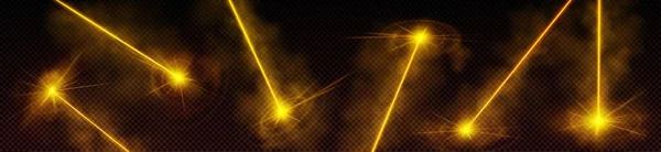 Lazer Işınları Neon Işınlarının Etkisi Soyut Parlak Altın Işınlar Fütüristik — Stok Vektör