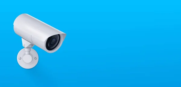 Vektör Beyaz Güvenlik Video Kamera Sokak Duvarına Gizlenmiş Saat Kayıt — Stok Vektör