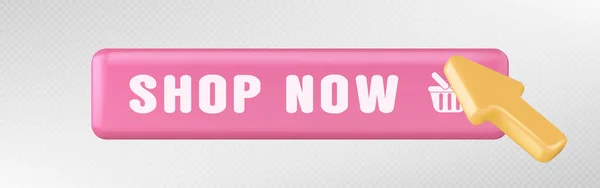 Click Shop Now Button Online Shop Web Banner Buy Cursor — стоковый вектор