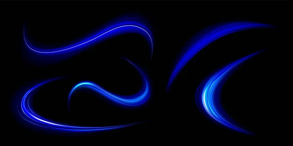 Неоновые Световые Линии Вихри Эффект Свечения Скорости Движения Абстрактные Энергетические — стоковый вектор