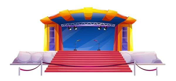 Music Concert Stage Park Show Outdoor Festival Event Cartoon Vector — Stock Vector
