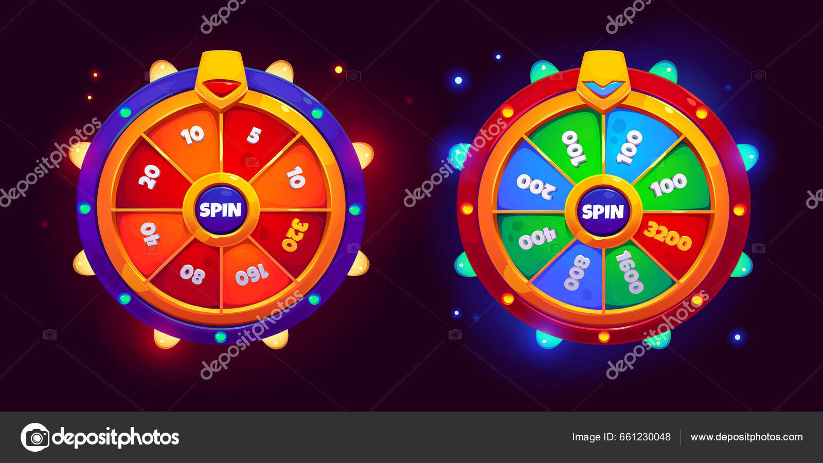 Ui游戏幸运轮命运旋转为得奖矢量设计免费礼物带来好运和好运蓝色的移动彩票闪烁着闪光的光芒赌城休闲游戏加注元素