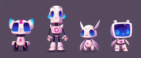 Conjunto Vetores Desenhos Animados Mascote Evolução Robô Bonito Ícone Design — Vetor de Stock