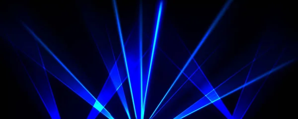 Laser Azul Mostra Efeito Feixe Luz Para Fundo Vetor Partido — Vetor de Stock