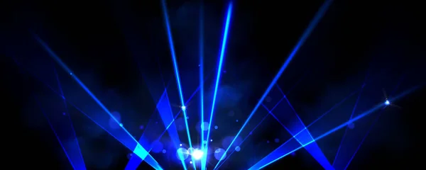 青色レーザーはディスコパーティーのベクトル背景の光ビーム効果を示します 点滅し 明るい境界線とナイトクラブ抽象的な明るい線 エンターテイメントアリーナフェスティバルやコンサート軽量テクスチャ — ストックベクタ