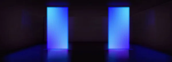 Neon Δωμάτιο Οδήγησε Φως Σκηνή Διάνυσμα Φόντο Σκούρο Αφηρημένο Στούντιο — Διανυσματικό Αρχείο