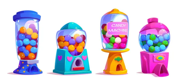 Distributeur Automatique Bonbons Gashapon Jouet Avec Vecteur Boule Gomme Distributeur — Image vectorielle