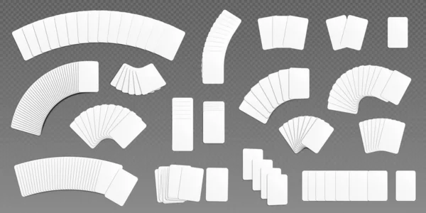 Poker Blanco Wit Speelkaart Spel Mockup Geïsoleerde Papieren Pictogram Sjabloon — Stockvector
