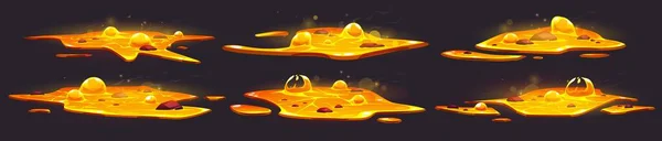 Magie Vulcan Lichid Baltă Vector Desene Animate Set Mișcarea Flacără — Vector de stoc