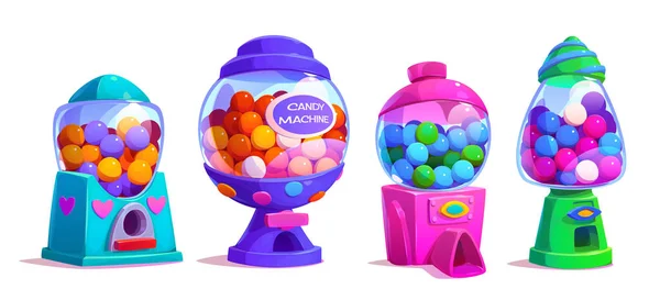 Gashapon Süßigkeiten Automat Spielzeug Mit Gummikugel Vektor Vintage Isolierter Bubblegum — Stockvektor
