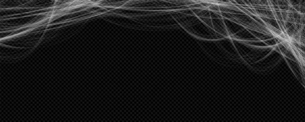Halloween Line Cobweb Effect Vector Horror Corner Frame Spiderweb Creepy — Stock Vector