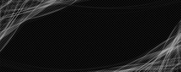 ハロウィンラインコブ効果ベクトルホラーコーナーフレーム スパイダーウェブ不気味なスレッドグラフィックテクスチャは 広告のための絶縁された自然なイラスト 3D現実的なゴスArachnid Cowebbyボーダーデザイン — ストックベクタ