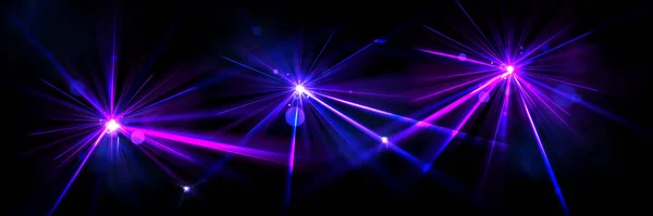 Efeitos Clarão Luz Flash Estrela Explosão Laser Brilho Roxo Abstrato — Vetor de Stock
