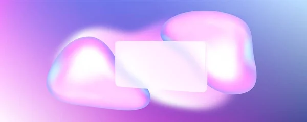 Glasmorphismus Abstrakte Gradienten Hintergrunddesign Transparenter Kartenrahmen Mit Unscharfer Lila Flüssigkeitsblase — Stockvektor
