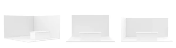 Witte Stand Stand Voor Presentatie Event Mockup Vector Promotionele Blanco — Stockvector