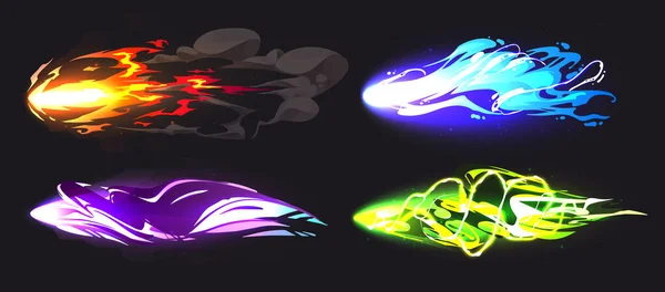 Magic Blast Juego Vfx Efecto Luz Vector Dibujos Animados Mago — Vector de stock