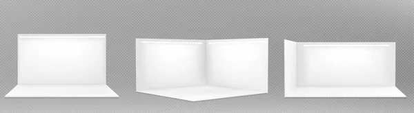 Set Mockups Booth Realistis Terisolasi Pada Latar Transparan Vektor Ilustrasi - Stok Vektor