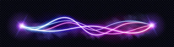 Neon Ljudfrekvens Våg Och Abstrakt Ljud Ljus Vektor Bakgrund Konstruktion — Stock vektor