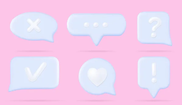 Chat Sprechblasen Textfelder Für Dialogbotschaften Oder Kommentare Social Media Apps — Stockvektor