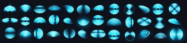 Μπλε Wifi Σήμα Σύμβολο Νέον Φως Επίδραση Διαφανές Φόντο Σετ — Διανυσματικό Αρχείο