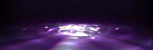 Licht Flare Kristal Prisma Overlay Met Regenboog Effect Achtergrond Diamantlens — Stockvector