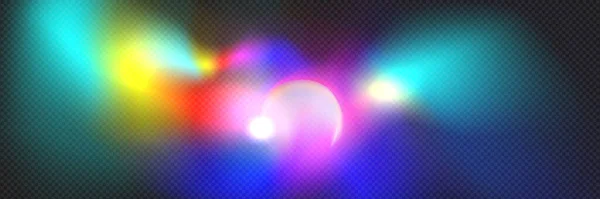 Realistischer Regenbogenlicht Prisma Effekt Auf Transparentem Hintergrund Vektor Illustration Der — Stockvektor
