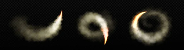 Kosmická Raketa Odpálí Kouřovou Stopu Vektorem Požáru Izolované Letadlo Nebo — Stockový vektor