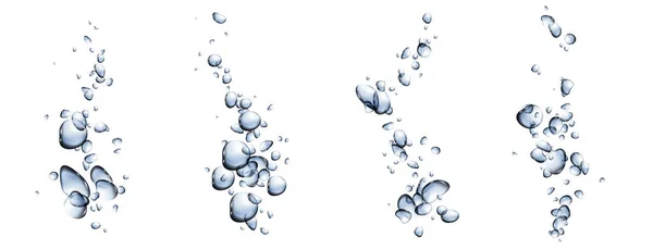 Realistische Set Onderwaterbellen Spatten Geïsoleerd Transparante Achtergrond Vector Illustratie Van — Stockvector