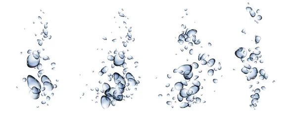 水中バブルドロップ空気スプラッシュベクトルテクスチャ 水ソーダ効果の下で隔離された現実的な固定観念 3D水族館酸素ボールフロー 炭化シャンパン蒸気境界 クリアブラックジェル液滴 — ストックベクタ