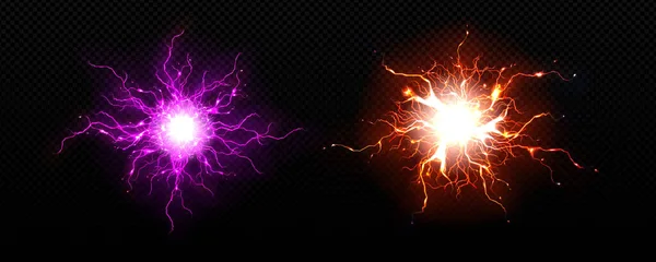 Reális Csavarkör Villámrobbanásos Vektorhatással Elektromos Villámcsapás Izolált Neon Vihar Robbanás — Stock Vector