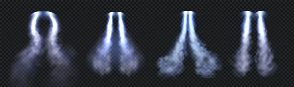 Jetpack Füst Felhő Nyomvonal Kék Tűz Vektor Hatása Rakéta Sebességszabályzó — Stock Vector