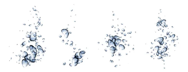 Podvodní Bublina Kapky Vzduchu Vektorové Textury Izolovaný Realistický Šumivý Efekt — Stockový vektor