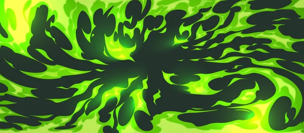 Абстрактні Неонові Зелені Рідкі Бризки Чорному Тлі Векторна Мультиплікаційна Ілюстрація — стоковий вектор